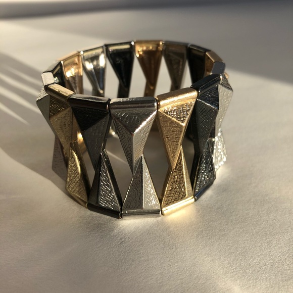 Multi Metal Statement Bangle - Picture 4 of 5